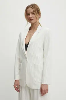 Answear Lab sacou culoarea alb, un singur rand de nasturi, modelator imagine