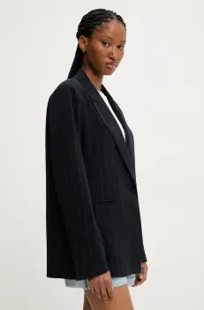 Answear Lab sacou culoarea albastru marin, un singur rand de nasturi, modelator imagine