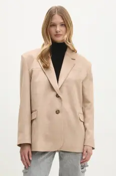 Answear Lab sacou culoarea bej, oversize, neted imagine