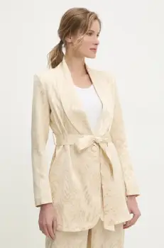 Answear Lab sacou culoarea bej, un singur rand de nasturi, modelator imagine