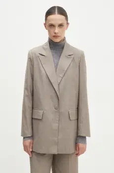 Answear Lab sacou culoarea bej, un singur rand de nasturi, neted imagine