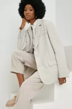 Answear Lab sacou culoarea bej, un singur rand de nasturi, neted imagine