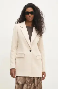 Answear Lab sacou culoarea bej, un singur rand de nasturi, neted imagine