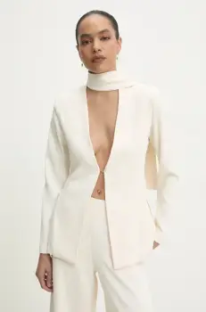 Answear Lab sacou culoarea bej, un singur rand de nasturi, neted imagine