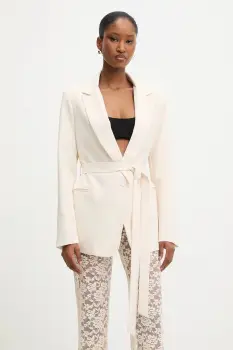 Answear Lab sacou culoarea bej, un singur rand de nasturi, neted imagine