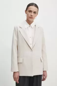 Answear Lab sacou culoarea bej, un singur rand de nasturi, neted imagine