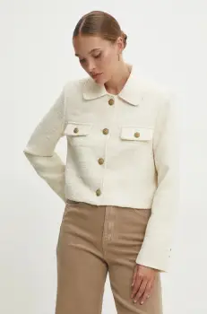 Answear Lab sacou culoarea bej, un singur rand de nasturi, neted imagine