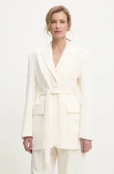 Answear Lab sacou culoarea bej, un singur rand de nasturi, neted imagine