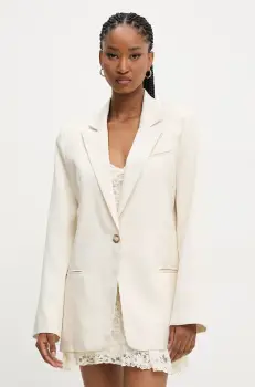 Answear Lab sacou culoarea bej, un singur rand de nasturi, neted imagine