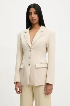 Answear Lab sacou culoarea bej, un singur rand de nasturi, neted imagine