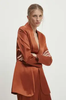 Answear Lab sacou culoarea bordo, un singur rand de nasturi, neted imagine