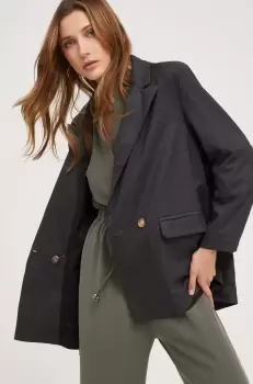 Answear Lab sacou culoarea gri, cu doua randuri de nasturi, melanj imagine