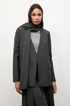 Answear.LAB sacou culoarea gri, desfacut, modelator imagine