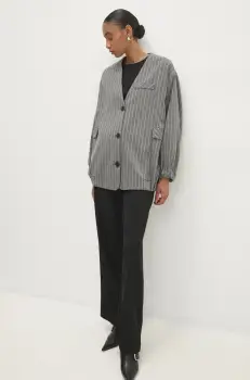 Answear Lab sacou culoarea gri, oversize, modelator imagine