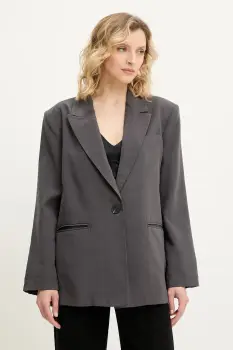 Answear Lab sacou culoarea gri, oversize, neted imagine