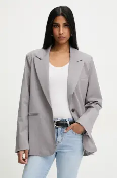 Answear Lab sacou culoarea gri, un singur rand de nasturi, modelator imagine