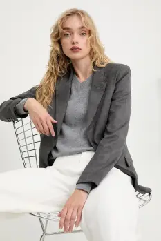 Answear.LAB sacou culoarea gri, un singur rand de nasturi, neted imagine