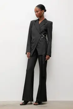 Answear.LAB sacou culoarea gri, un singur rand de nasturi, neted imagine