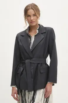 Answear Lab sacou culoarea gri, un singur rand de nasturi, neted imagine