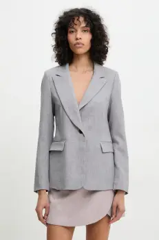 Answear Lab sacou culoarea gri, un singur rand de nasturi, neted imagine