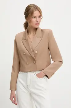 Answear Lab sacou culoarea maro, cu doua randuri de nasturi, neted imagine