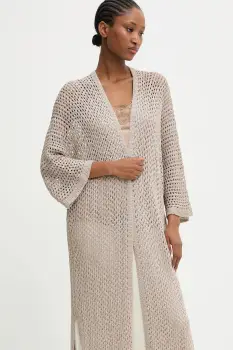 Answear.LAB sacou culoarea maro, oversize, neted imagine