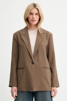 Answear Lab sacou culoarea maro, oversize, neted imagine