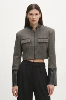 Answear Lab sacou culoarea maro, un singur rand de nasturi, modelator imagine