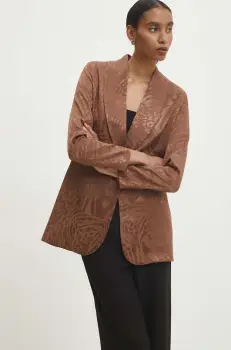 Answear Lab sacou culoarea maro, un singur rand de nasturi, modelator imagine