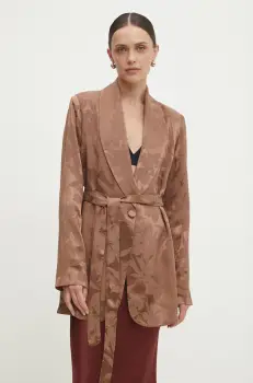 Answear Lab sacou culoarea maro, un singur rand de nasturi, modelator imagine