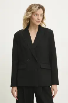 Answear Lab sacou culoarea negru, cu doua randuri de nasturi, modelator imagine