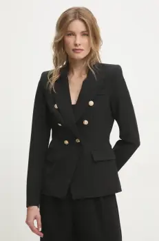 Answear Lab sacou culoarea negru, cu doua randuri de nasturi, neted imagine