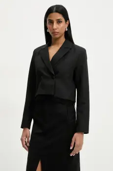 Answear Lab sacou culoarea negru, cu doua randuri de nasturi, neted imagine