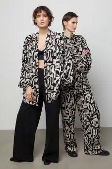 Answear Lab sacou culoarea negru, desfacut, modelator imagine