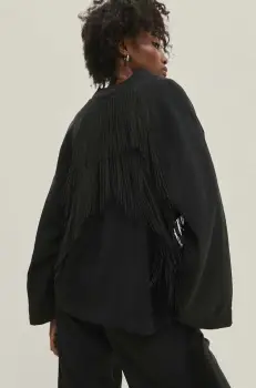 Answear Lab sacou culoarea negru, desfacut, neted imagine