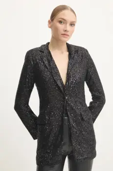 Answear Lab sacou culoarea negru, un singur rand de nasturi imagine