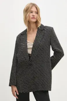 Answear Lab sacou culoarea negru, un singur rand de nasturi, modelator imagine