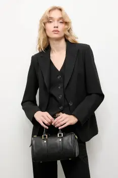 Answear.LAB sacou culoarea negru, un singur rand de nasturi, neted imagine