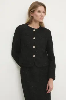 Answear Lab sacou culoarea negru, un singur rand de nasturi, neted imagine