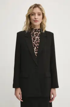 Answear Lab sacou culoarea negru, un singur rand de nasturi, neted imagine