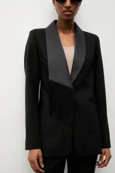 Answear.LAB sacou culoarea negru, un singur rand de nasturi, neted imagine