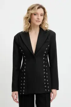 Answear Lab sacou culoarea negru, un singur rand de nasturi, neted imagine