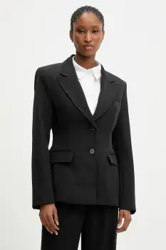 Answear.LAB sacou culoarea negru, un singur rand de nasturi, neted imagine