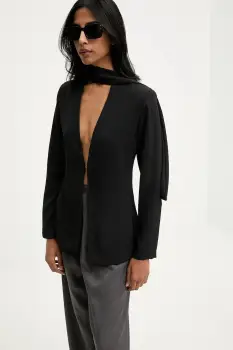 Answear.LAB sacou culoarea negru, un singur rand de nasturi, neted imagine