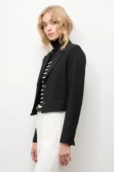 Answear.LAB sacou culoarea negru, un singur rand de nasturi, neted imagine