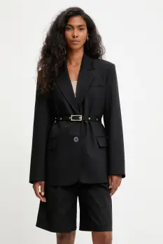 Answear Lab sacou culoarea negru, un singur rand de nasturi, neted imagine