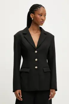 Answear Lab sacou culoarea negru, un singur rand de nasturi, neted imagine