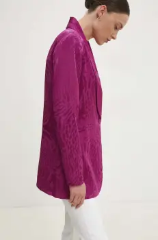 Answear Lab sacou culoarea roz, un singur rand de nasturi, modelator imagine