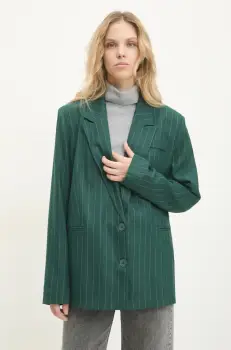 Answear Lab sacou culoarea verde, un singur rand de nasturi, modelator imagine