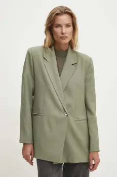 Answear Lab sacou culoarea verde, un singur rand de nasturi, neted imagine